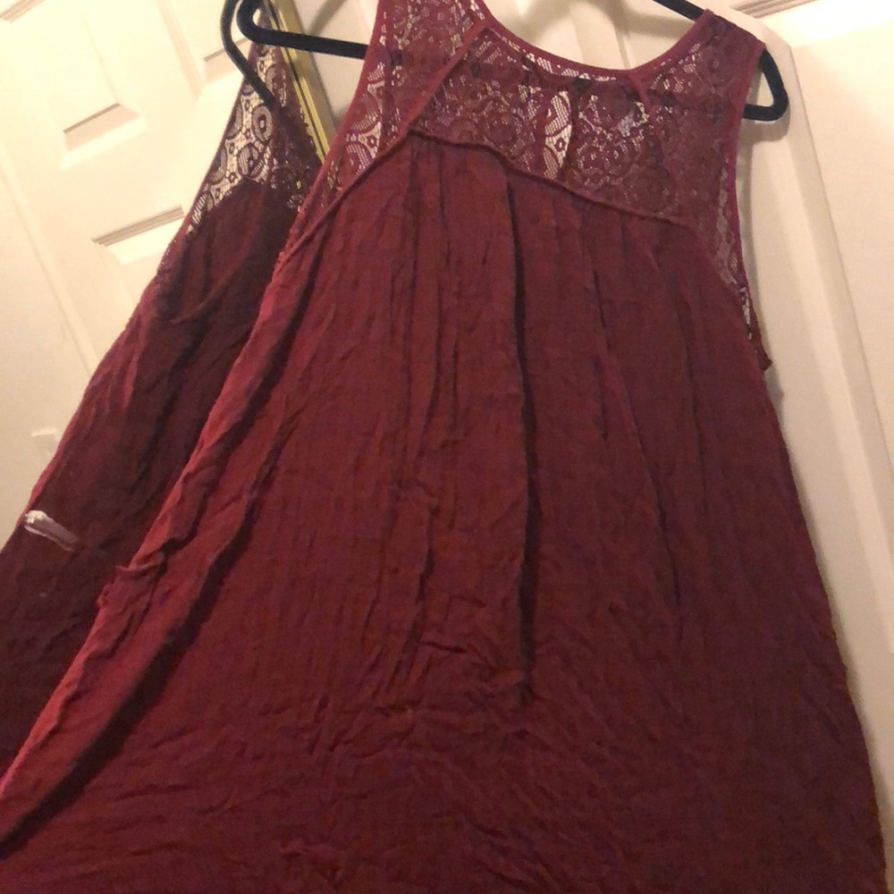 Burgundy plus size dress